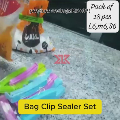 Plastic Snack Bag Clip Sealer Set (18 Pcs, Multicolour) (MKK+X97)