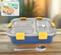 3 Compartment Transparent Stainless Steel Lunch Box For Kids