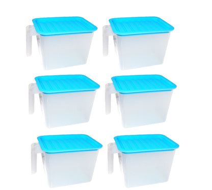 Air Tight Unbreakable Big Size 1100 Ml Square Shape Kitchen Storage Container (Set Of 6) (X307)