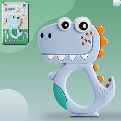 Silicone Dinosaur Teether For Baby (1 Pc  Mix Design  Color) (X1005)