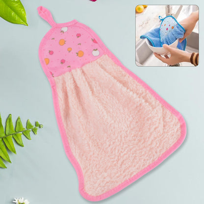 Microfiber Wash Basin Hanging Hand Kitchen Towel Napkin With Loop (X978)