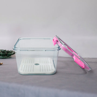 High Quality Plastic Food Storage Container Clear Washable Refrigerator Food Box Food Container Fruit Box Container With Lid (1400 Ml)