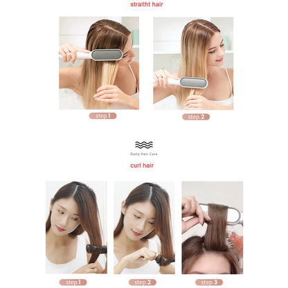 Hair Straightener Used While Massaging Hair Scalps And Head. (X322)