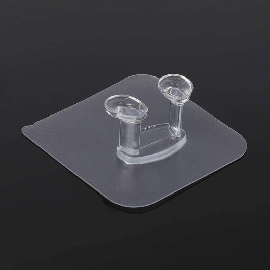 Transparent Self Adhesive Hook Seamless Drill Free Removable Wall Mounted Hanger As Toothbrush Holder Power Plug Socket Holder Waterproof And Oil Proof (1 Pc) (X801)