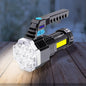 Portable Flashlight  Torch  Cob 7led Hand Light Usb Rechargeable Light With Side Light (1 Pc) (X657)