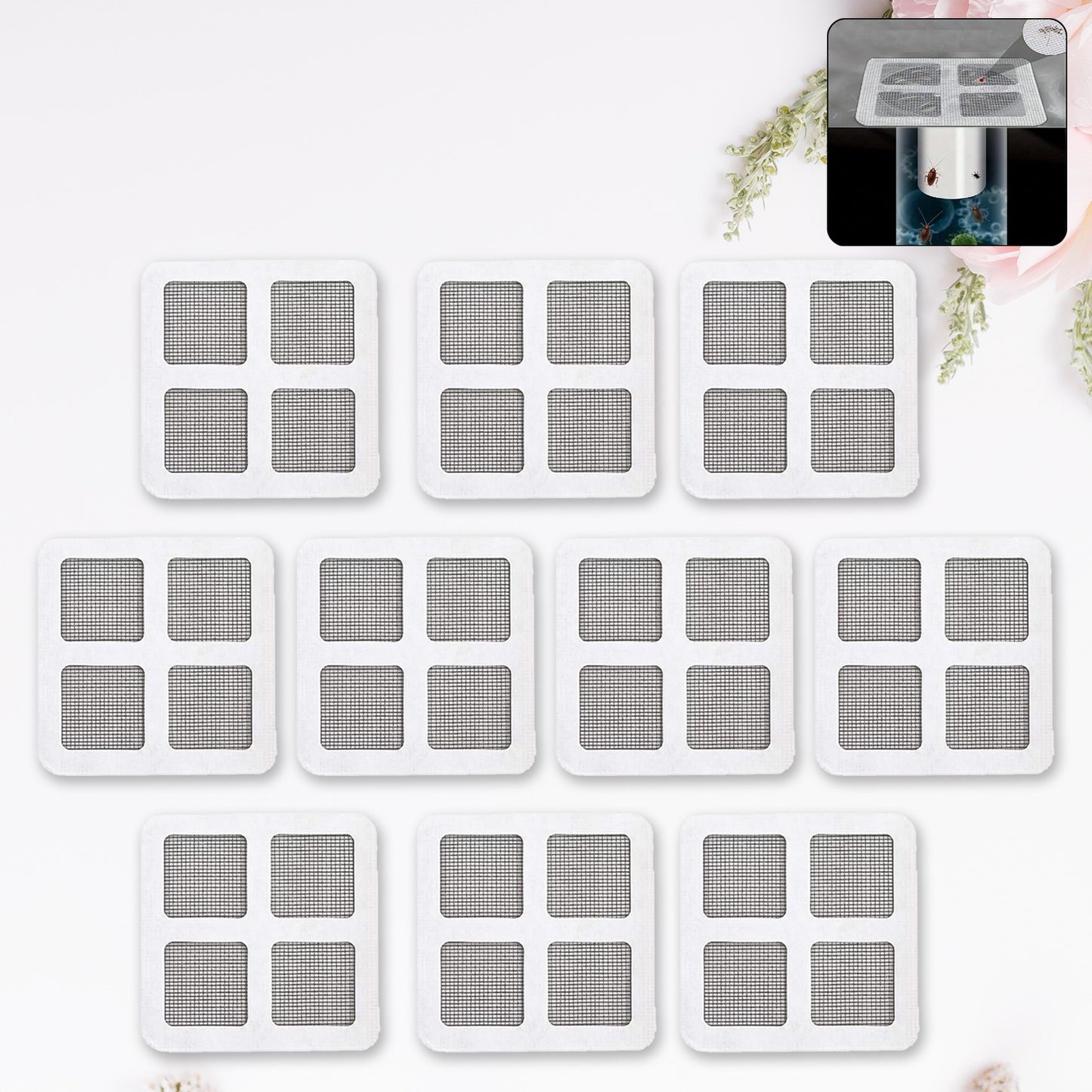 Drain Patch Adhesive Stickers (10*10 Cm  10 Pcs Set) (X209)