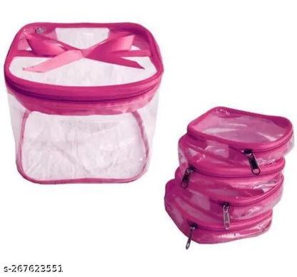 Transparent Makeup Box Jewellery PINK MAKEUP, JEWELRY Vanity Box (X1083)