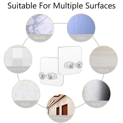 Transparent Self Adhesive Hook Seamless Drill Free Removable Wall Mounted Hanger As Toothbrush Holder Power Plug Socket Holder Waterproof And Oil Proof (1 Pc) (X801)
